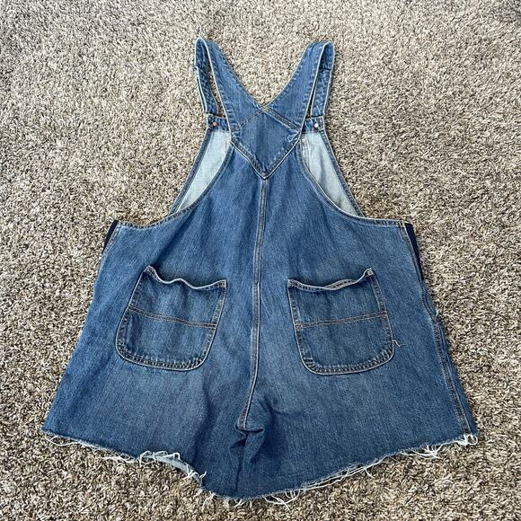 Old Navy Maternity Overalls Size XL Blue Jean Denim Shortalls Cut Offs Casual - Picture 4 of 9